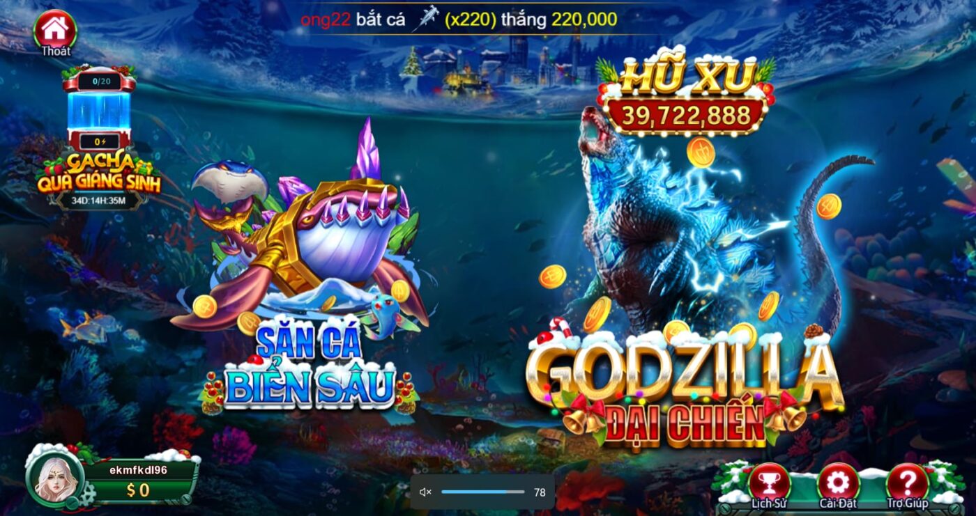 Đại chiến Godzilla – Siêu phẩm bắn cá đổi thưởng tại Sin88